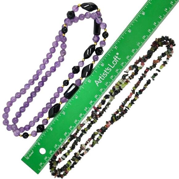 Large Lot 10 Pcs Natural Stone Jewelry Necklaces Boho Bohemian Colorful - Picture 6 of 16